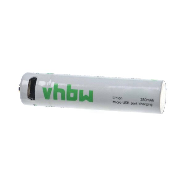 Bateria vhbw Micro AAA (HR03) Li-Ion 280 mAh 1,5 V com Conexão Micro-USB