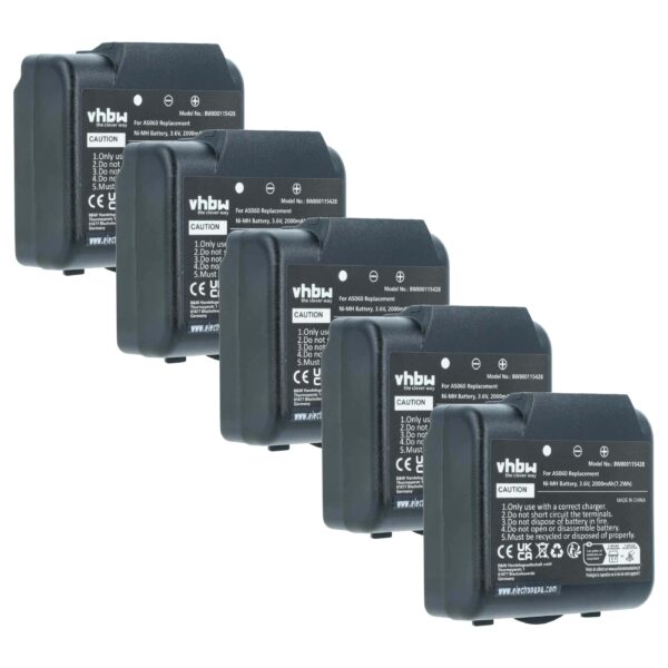 5x Baterias de Substituição para Telecomando IMET AS060, AS083 - 2000 mAh