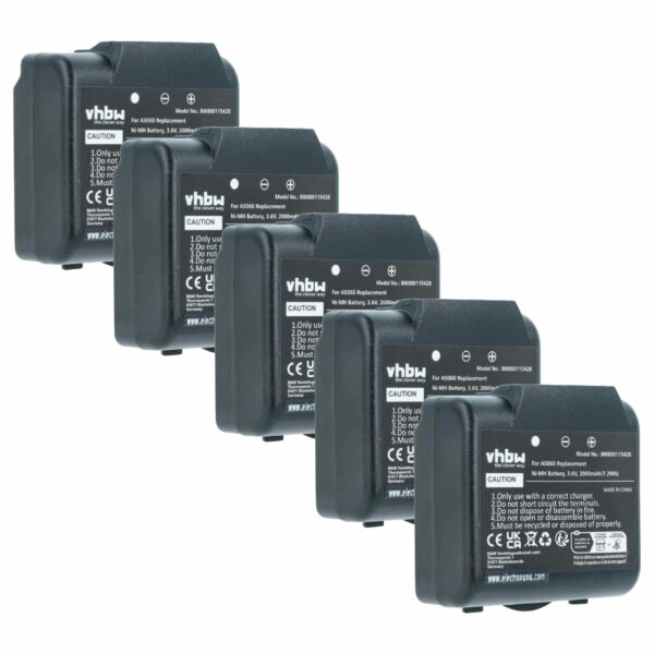5x Baterias de Substituição para Telecomando IMET AS060, AS083 - 2000 mAh
