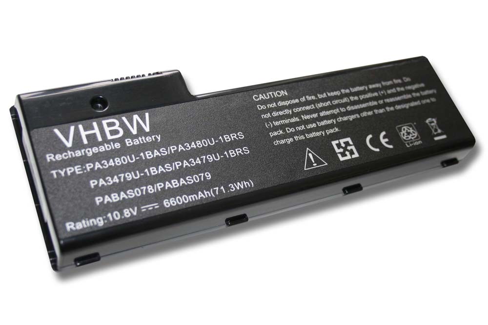 Bateria para Portátil vhbw para Toshiba Satellite P100, P105 6600 mAh 10.8 V