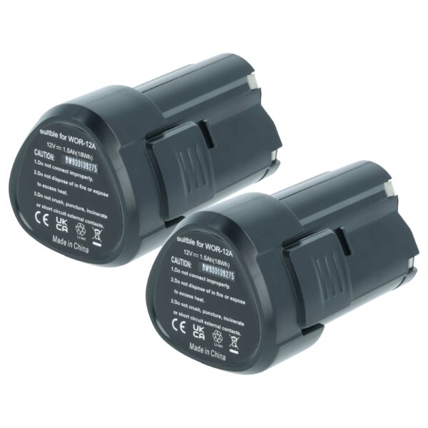 2x Bateria compatível Rockwell KRGRT-PN-7734031 para Ferramentas Elétricas - 1500 mAh, 12 V, Li-Ion