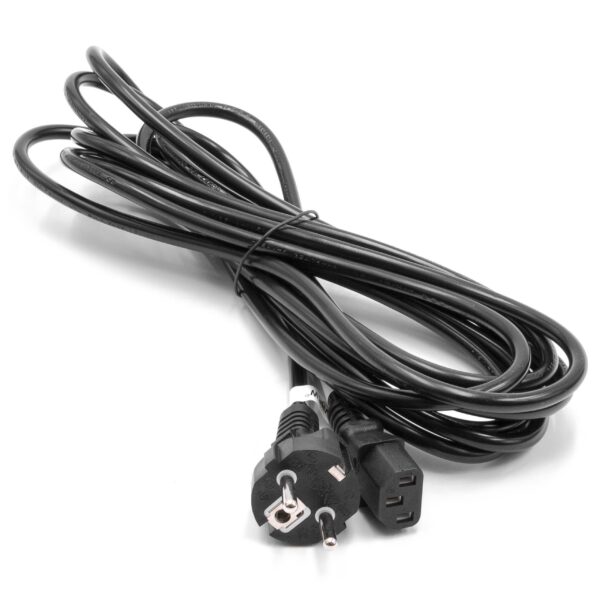 Cabo de Alimentação vhbw C13 com Ficha Euro para PC e Monitor - 5 m