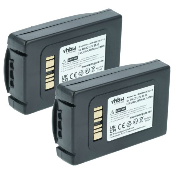 2x Bateria vhbw para Datalogic 94ACC0112, 94ACC1376 - Scanner POS 6800 mAh 3.7V