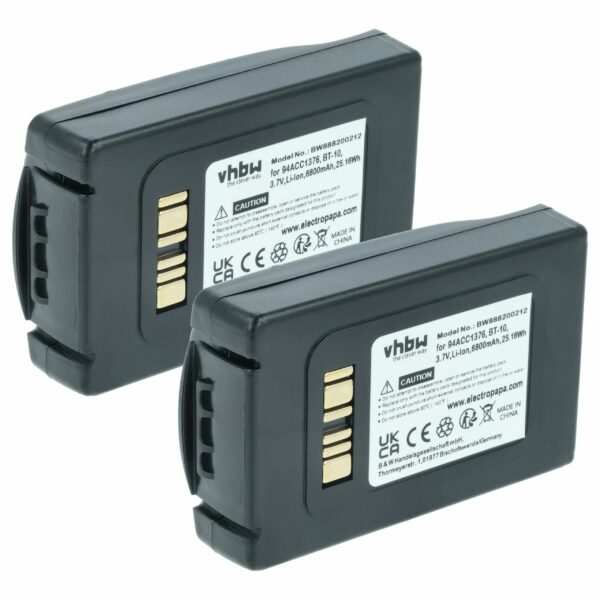 2x Bateria vhbw para Datalogic 94ACC0112, 94ACC1376 - Scanner POS 6800 mAh 3.7V
