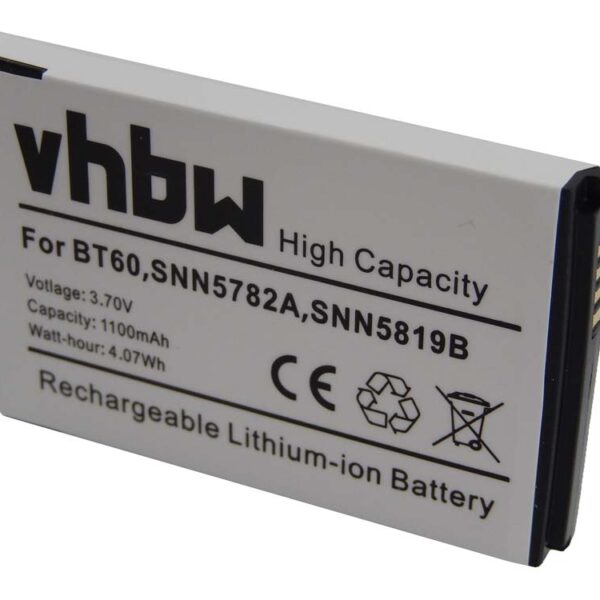 Bateria vhbw para Motorola BT90, HKNN4013A, HKLN4440B, BT110, BT60 - 1100 mAh 3.7 V Li-Ion