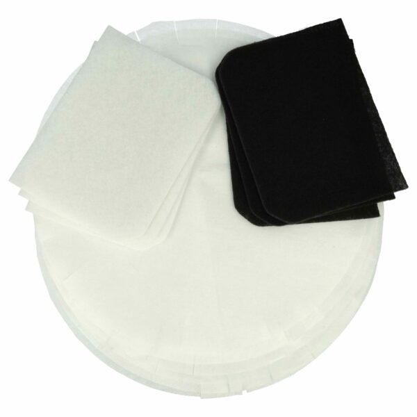 Kit de 12 filtros para fritadeira DeLonghi 5512510041 - vhbw (3 filtros carvão ativado, 6 filtros papel, 3 filtros gordura)