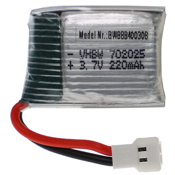 Bateria vhbw para Dispositivos de Modelismo - 220 mAh 3.7 V Li-polímero, XH 2.54 2P