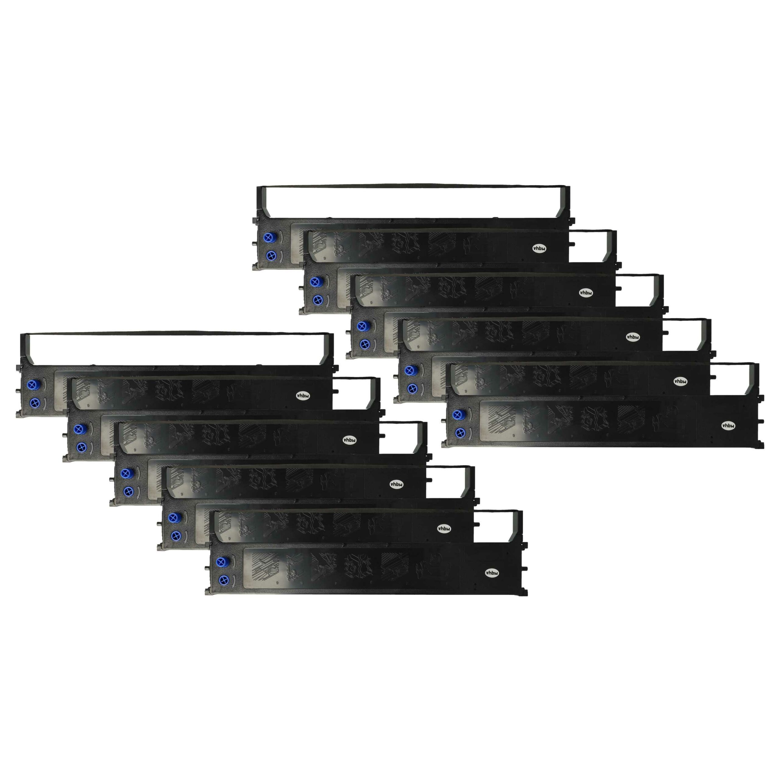 Pack de 10 Fitas de Tinta compatíveis OKI 43571802BE, 43571802 para Impressora Matricial e Recibos - Preto