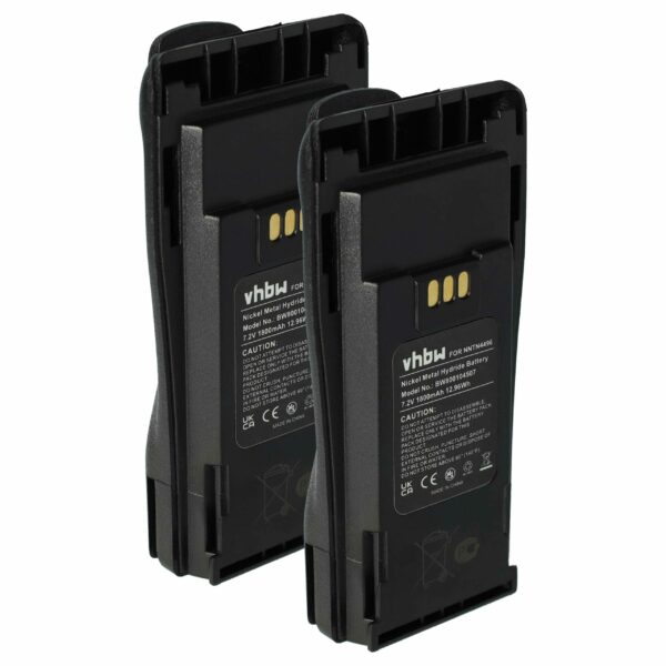 Bateria vhbw 2x compatível Motorola CP040, CP200d, DP1400 - 1800 mAh 7.2 V NiMH