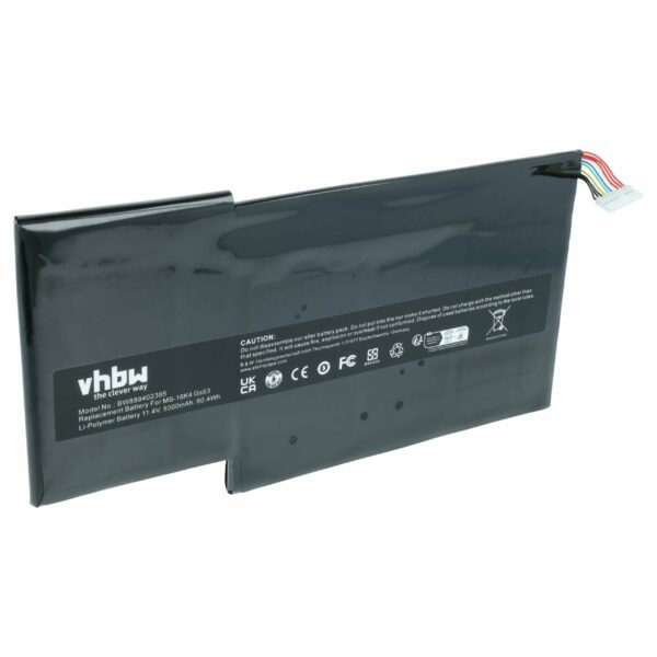 Bateria vhbw para Portátil MSI - 5300 mAh 11.4V Li-polymer (substitui MS-17B1, MS-16K4, BTY-U6J, BTY-M6J, MS-17B4)
