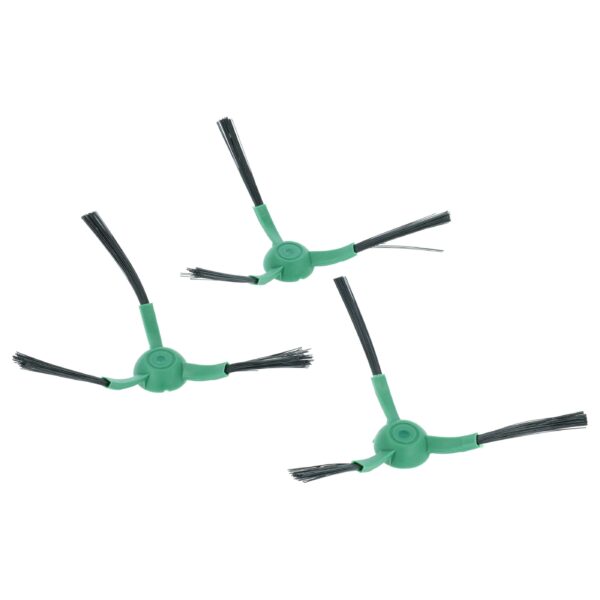 Pack de 3 Escovas Laterais vhbw para iRobot Roomba - 3 Braços, Preto/Verde