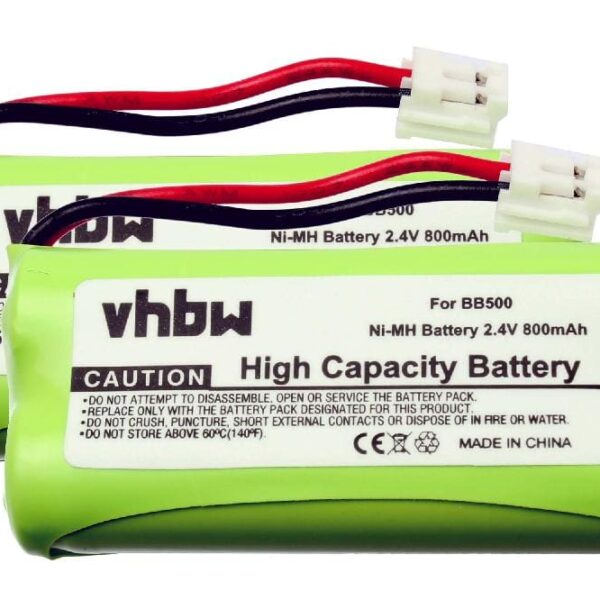 2x Bateria substitui 60AAAH2BMJ, BC102906, 87C, BT-34H, T377 para telefone fixo Binatone - 800 mAh 2.4 V NiMH