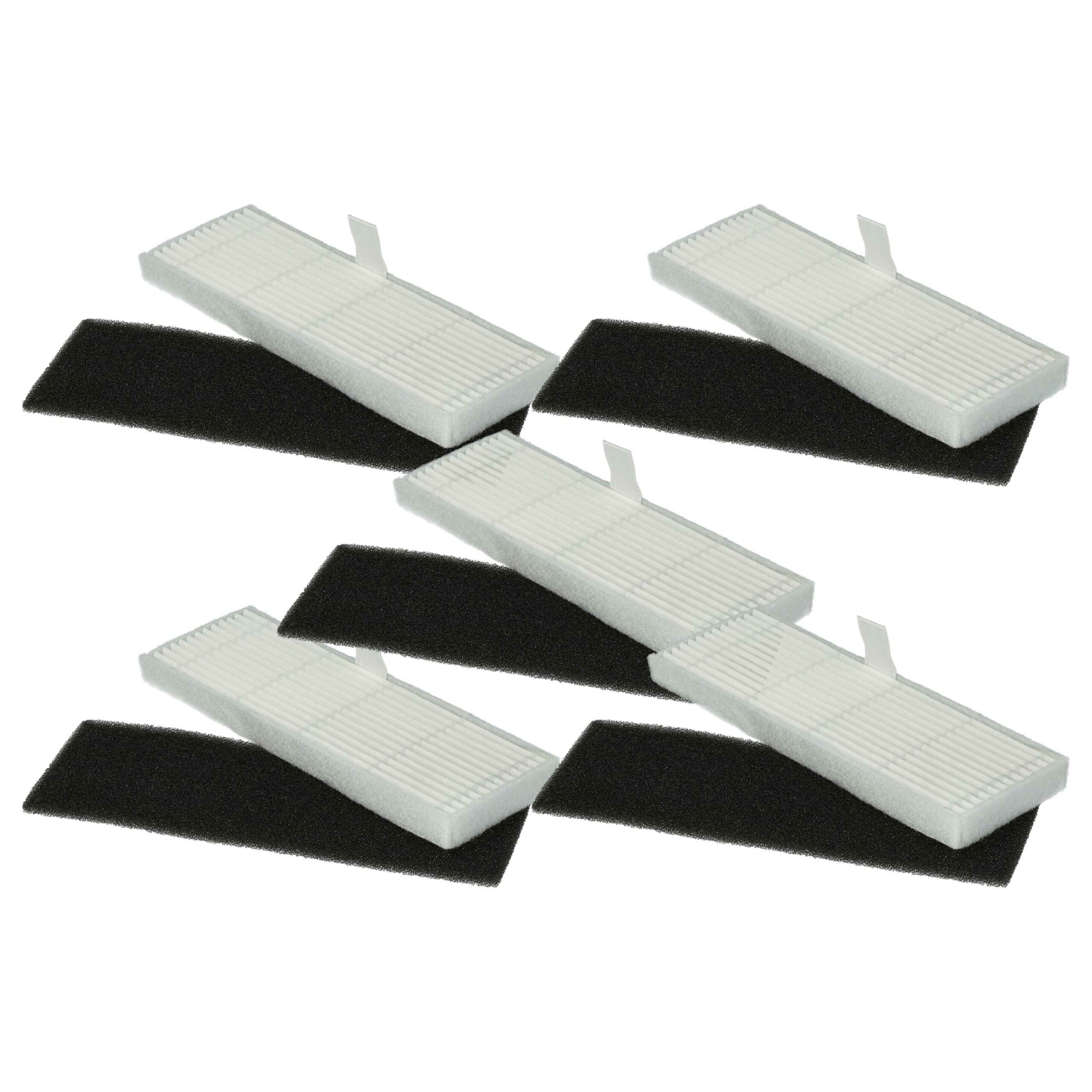 vhbw Kit de 10 Filtros de Espuma e Pó Fino para Aspirador Robô Proscenic, Kyvol, Uoni, Ultenic