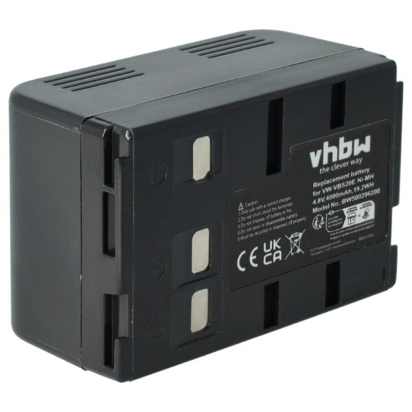 Bateria de Videocâmara vhbw para Panasonic HHR-V211 / VW-VBH10E 4000 mAh 4.8 V NiMH
