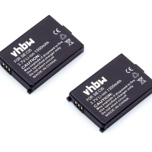 Bateria de substituição vhbw para telefone fixo Siemens Swisscom - 1300 mAh 3.7V Li-Ion (pack 2x)