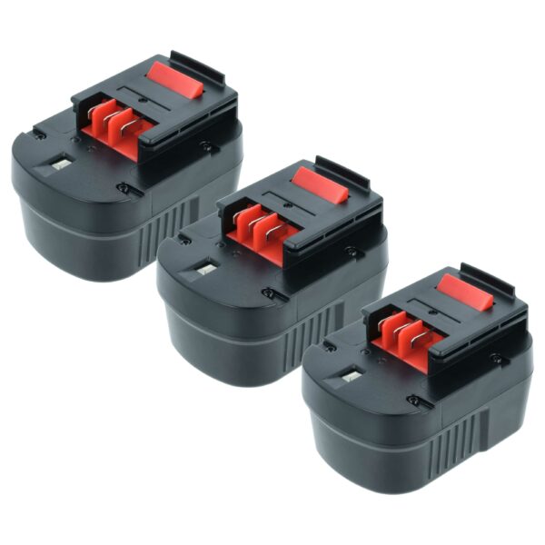 3x Baterias compatíveis Black & Decker A12, A12-XJ, A12EX, A1712, A12E - 2000 mAh, 12 V, NiMH