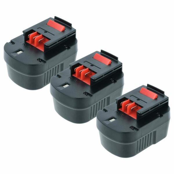 3x Baterias compatíveis Black & Decker A12, A12-XJ, A12EX, A1712, A12E - 2000 mAh, 12 V, NiMH