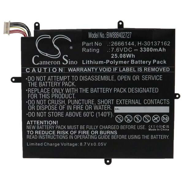 Bateria vhbw para Jumper H-30137162, 2666144 - 3300 mAh 7.6 V Li-polymer