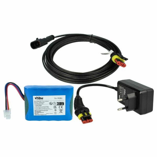 Conjunto de Carregamento vhbw Bateria 3000mAh + Adaptador + Cabo para Cortadores de Relva Robóticos Gardena, Husqvarna, McCulloch, Flymo