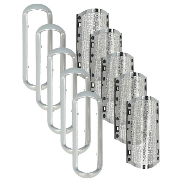 5x Lâmina de Barbear substitui Braun 5S - com Moldura, Prateada