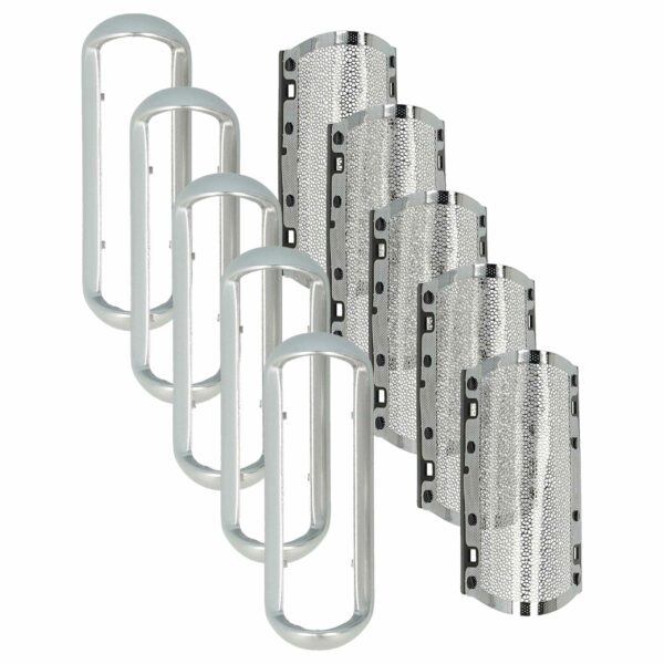 5x Lâmina de Barbear substitui Braun 5S - com Moldura, Prateada