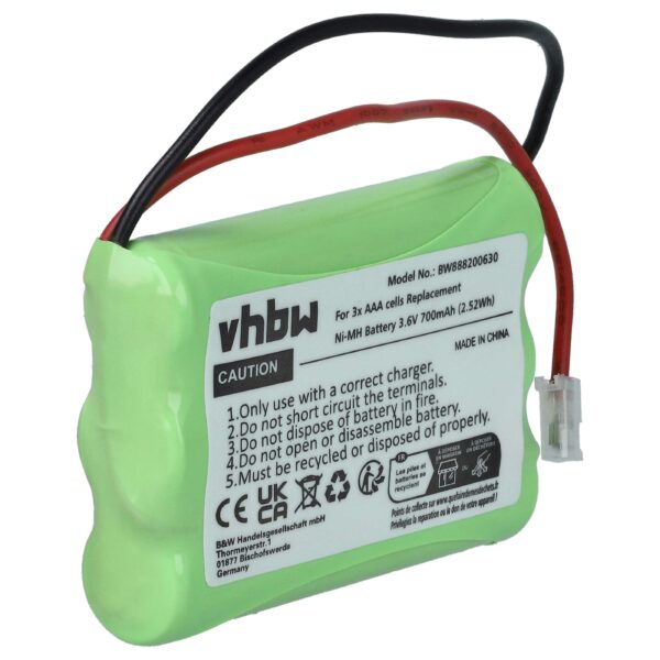 Bateria Universal vhbw 700 mAh 3.6V NiMH Tipo AAA HR03