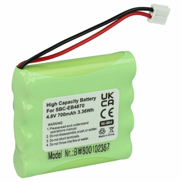 Bateria para Monitor de Bebé vhbw compatível com MT700D04C051 - 700 mAh 4.8 V NiMH