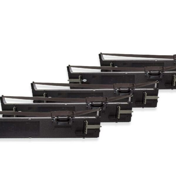 5x Fita de Tinta Compatível Epson S015610, C13S015610 para Impressoras Matriciais e de Recibos - Preta