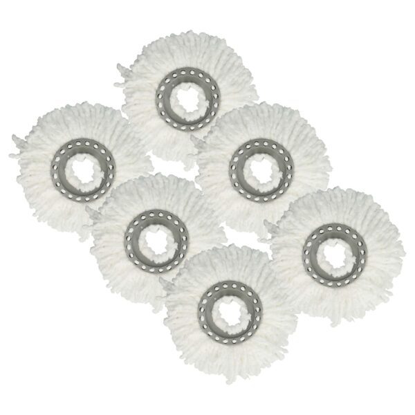 Pack de 6 Cabeças de Mopa vhbw compatível com Leifheit 52094 - microfibra branca