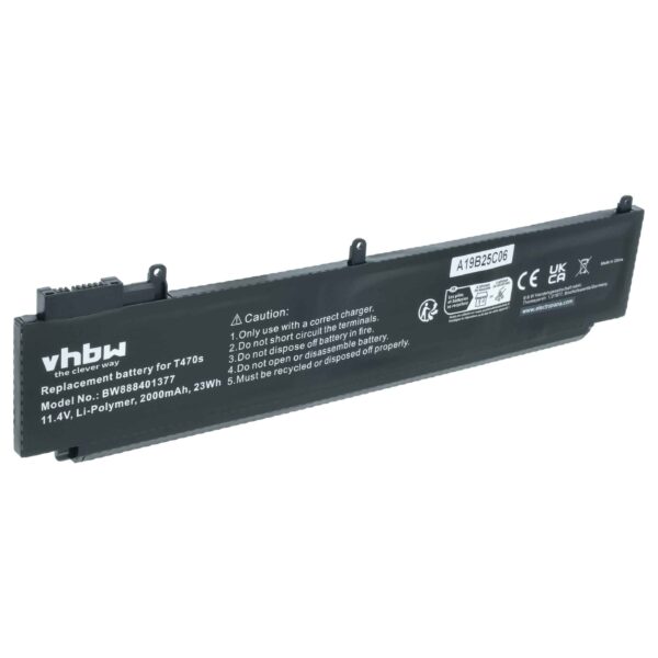 Bateria para portátil vhbw para Lenovo ThinkPad T460s, T470s 2000 mAh 11.4 V