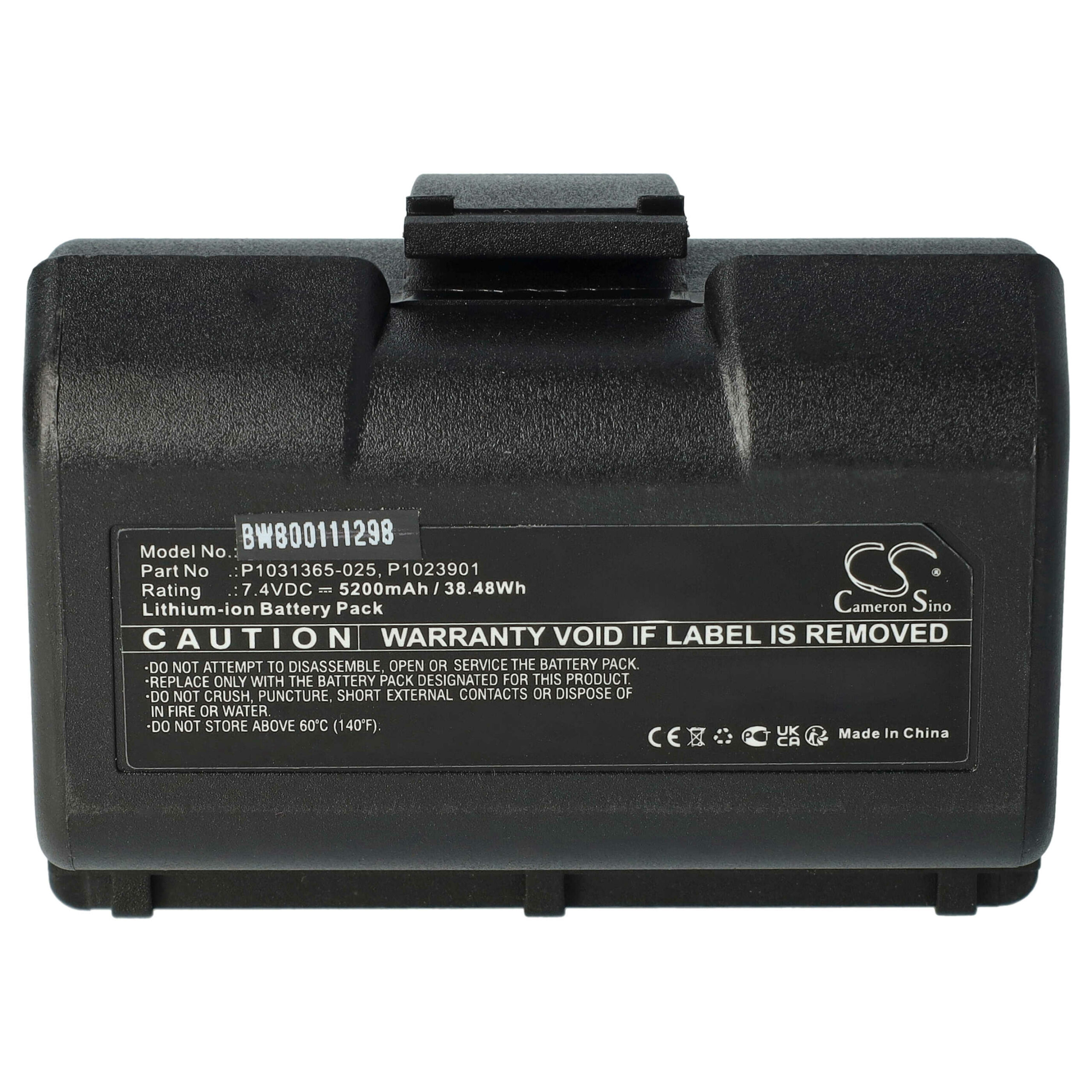 Bateria vhbw para Zebra AT16004, BTRY-MPP-34MA1-01, BTRY-MPP-34MAHC1-01 - 5200 mAh 7.4 V Li-Ion