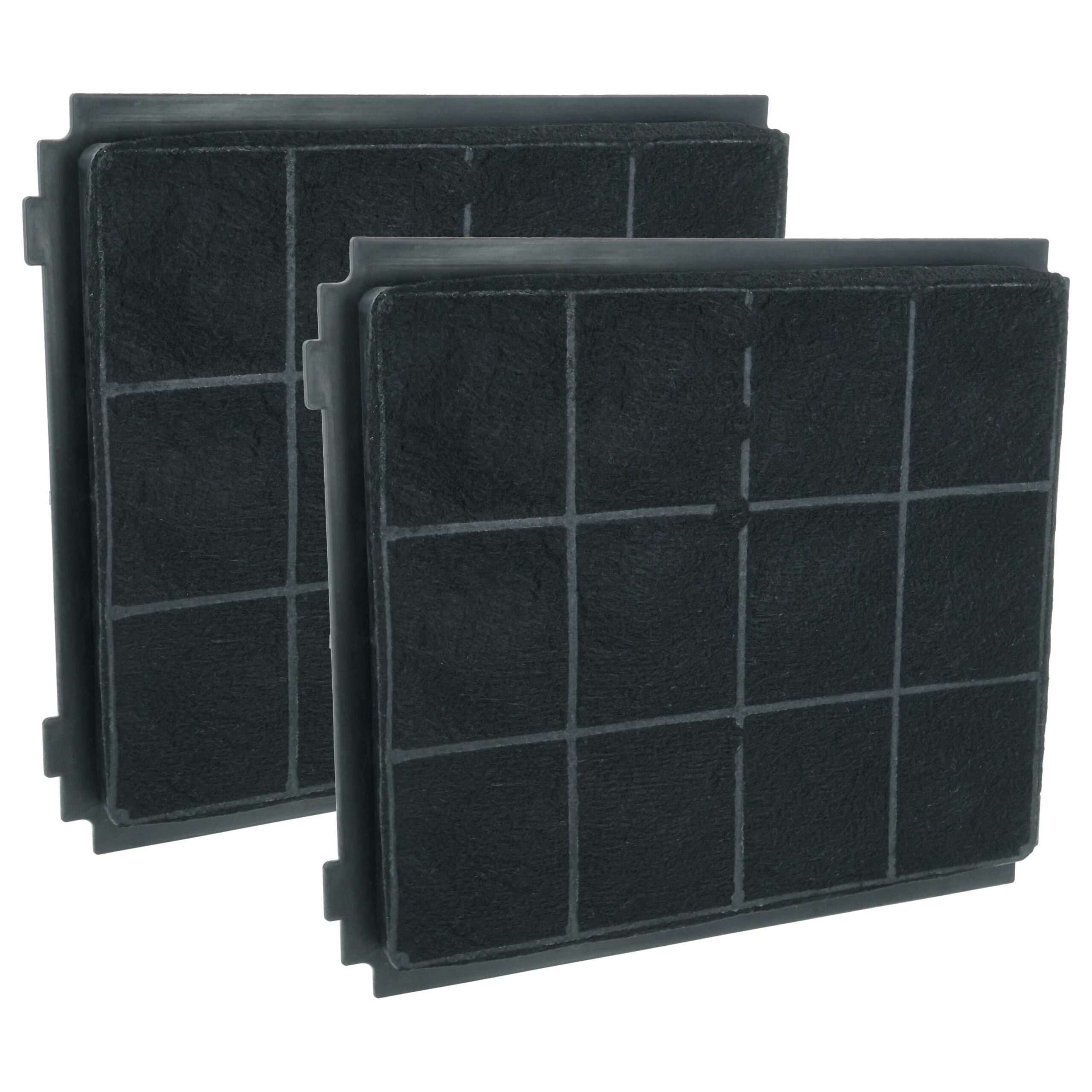 2x Filtro de carvão ativado vhbw para exaustor Airforce AQUILO, BLACK PEARL, TROMBE e Blaupunkt