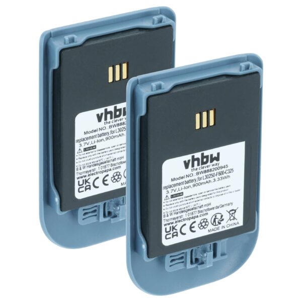2 Baterias de substituição Alcatel 3BN78404AA, 0480468 para telefone fixo Ericsson - 900 mAh 3.7 V Li-Ion