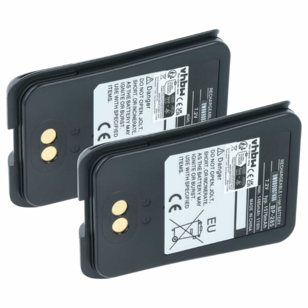 Bateria vhbw rádio 2x substitui Icom BP-285 - 1570 mAh 7.2 V Li-Ion