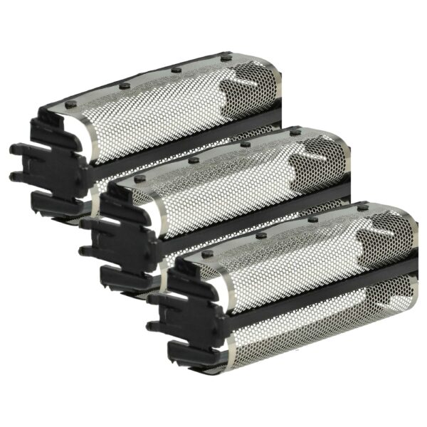 3x Lâminas de rede duplas vhbw com estrutura para máquina de barbear Remington SP-61, SP-62 - Preto