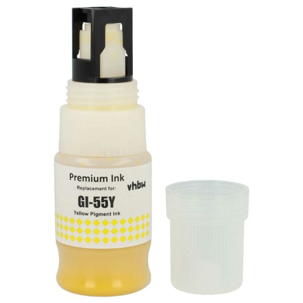 Tinta de Recarga Amarela Compatível com Canon 6291C001, GI-55Y - Pigmentada, 40 ml