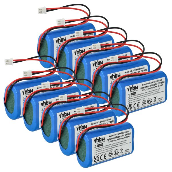 Pack de 10 Baterias vhbw para Sigor Nuindie, Numotion, Villeroy & Boch Seoul 2.0, Zafferano Poldina - 4400 mAh 3.7 V Li-Ion