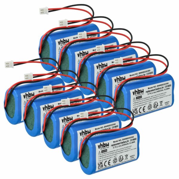 Pack de 10 Baterias vhbw para Sigor Nuindie, Numotion, Villeroy & Boch Seoul 2.0, Zafferano Poldina - 4400 mAh 3.7 V Li-Ion