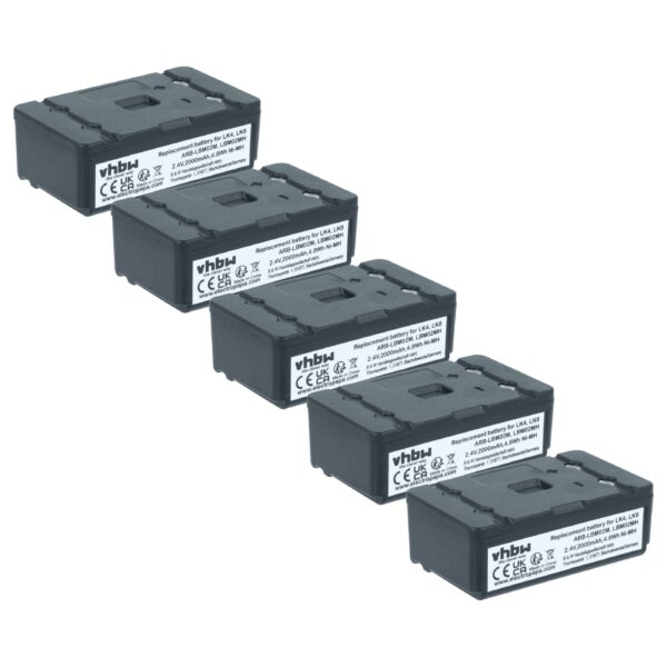 Pack 5x Baterias vhbw para Comando Autec ARB-LBM02M - 2000 mAh 2.4V NiMH