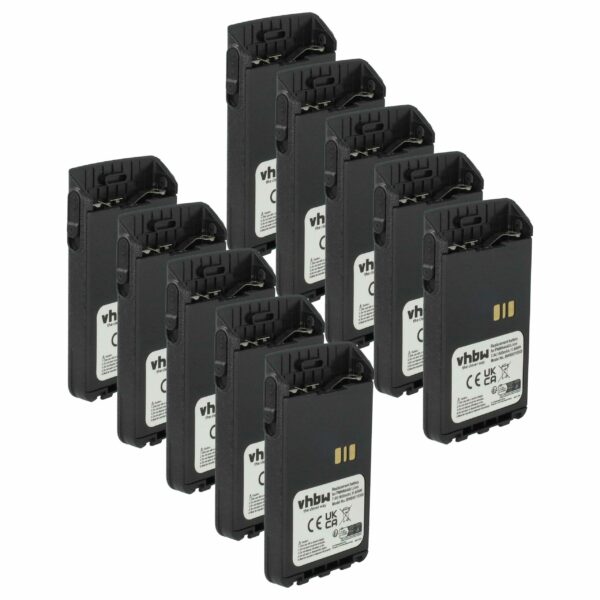Bateria vhbw 10x para Rádio Motorola PMNN4511A, PMNN4440, PMNN4502A - 1600 mAh 7.4V Li-Ion