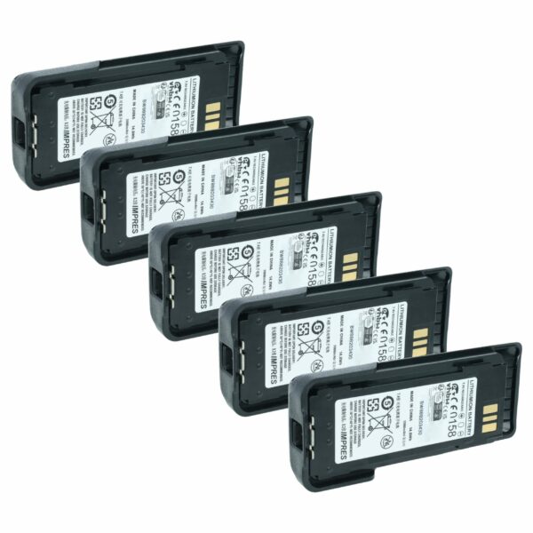 Bateria vhbw 5x para Motorola NNTN8359A - 2000 mAh 7.4 V Li-Ion com Clip