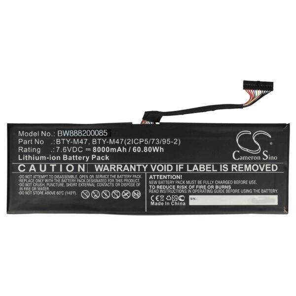 Bateria para Portátil vhbw substitui MSI BTY-M47 - 8000 mAh 7.6 V Li-Ion