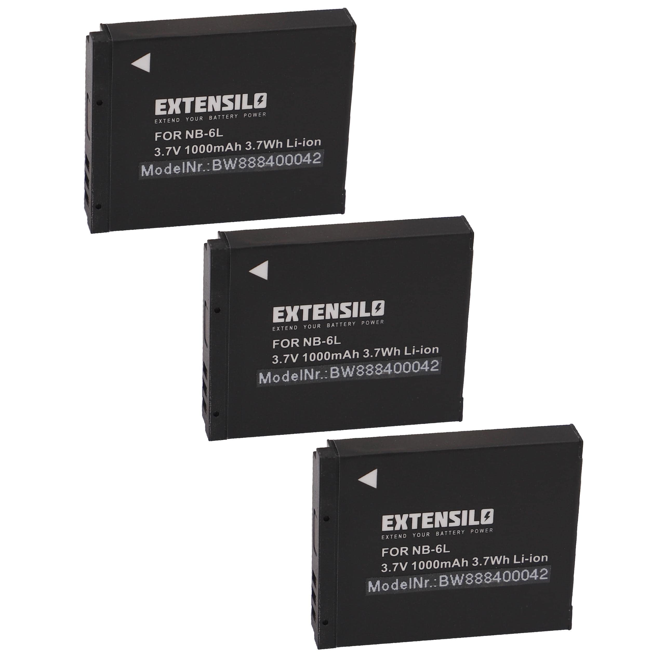 Pack 3 Baterias EXTENSILO NB-6L para Canon - 1000mAh, 3.7V, Li-Ion - Image 4