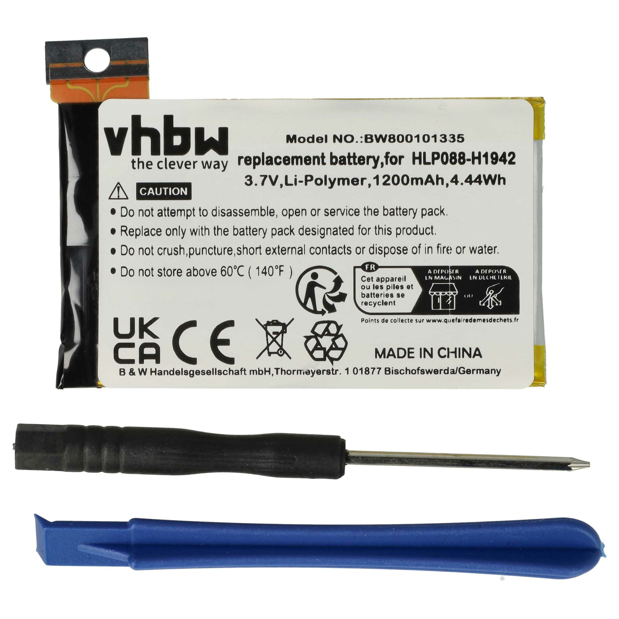 Bateria vhbw para Apple iPhone - 1200 mAh 3.7V Li-polímero + Ferramentas - Image 3