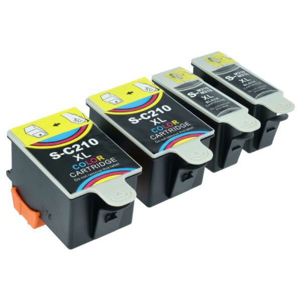 Pack 4 Cartuchos de Tinta Compatíveis Samsung INK-M210, INK-M215, NK-C210 para CJX-1000 - Preto/Ciano/Magenta/Amarelo