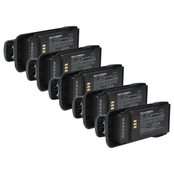 Conjunto de 5 Baterias vhbw para Rádio Motorola R2 (2600 mAh, 7.4 V, Li-Ion) com Clipe para Cinto