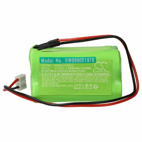 Bateria de Emergência vhbw 2000 mAh 4.8V NiMH para ABM NIMHHT4820Q