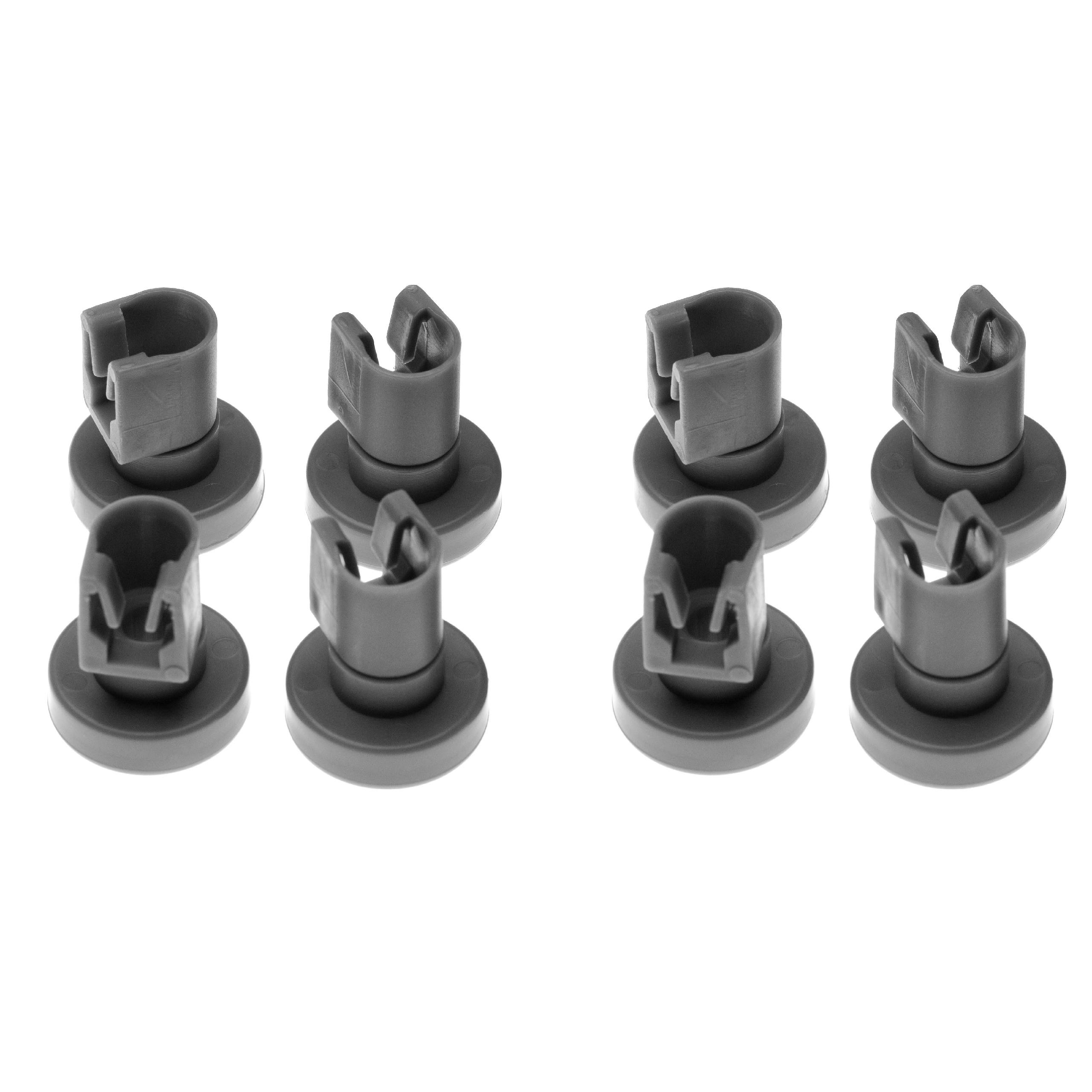8x Rolos para Cesto Superior de Máquina de Lavar Loiça vhbw - Compatível Privileg, Quelle, Novamatic, Curtiss, SABA - Image 2