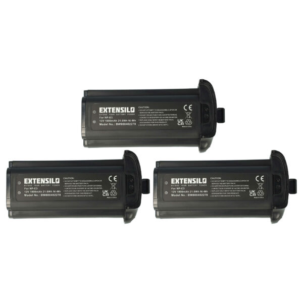 3x Bateria substitui Canon 7084A002, 7084A001, NP-E3 - 1800mAh, 12V, NiMH