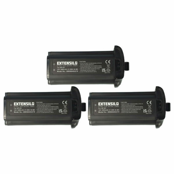 3x Bateria substitui Canon 7084A002, 7084A001, NP-E3 - 1800mAh, 12V, NiMH